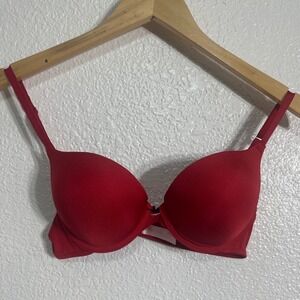 Candies Red Push Up Bra Underwire Convertible J-Hook Racerback 34B